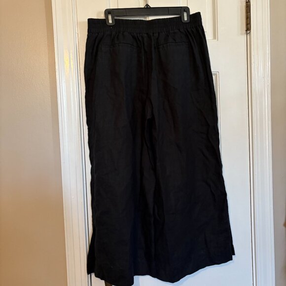 Athleta Playa Linen Wide Leg Crop Pant in Black - 12 - Picture 8 of 9
